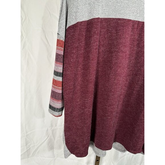 Cure Women’s Color Block Blouse Striped 3/4 Sleeve Top Size 1X Plus Casual Top - Picture 4 of 10